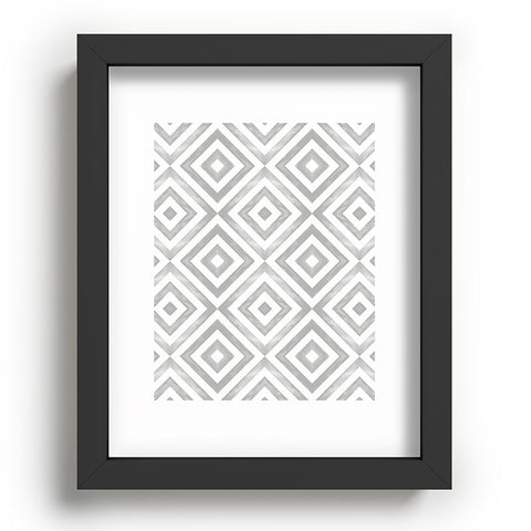 Little Arrow Design Co watercolor diamonds in grey Recessed Framing Rectangle