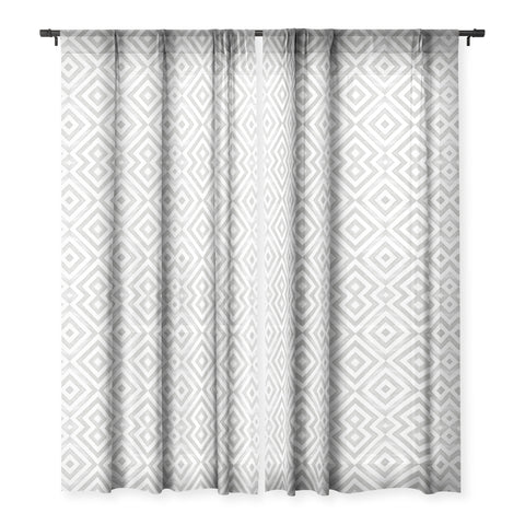 Little Arrow Design Co watercolor diamonds in grey Sheer Window Curtain