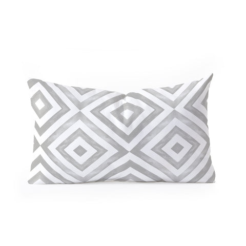 Little Arrow Design Co watercolor diamonds in grey Oblong Throw Pillow