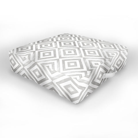 Little Arrow Design Co watercolor diamonds in grey Outdoor Floor Cushion
