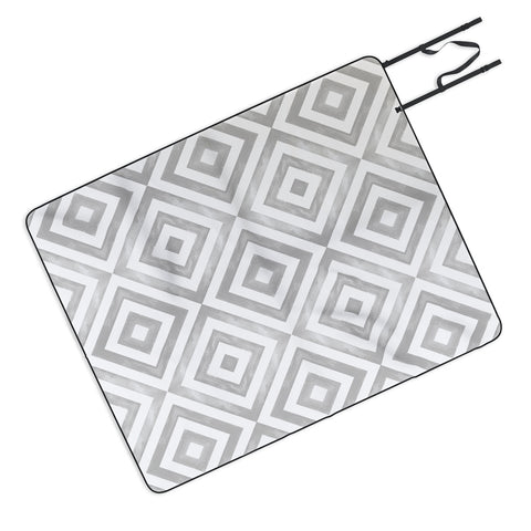 Little Arrow Design Co watercolor diamonds in grey Picnic Blanket