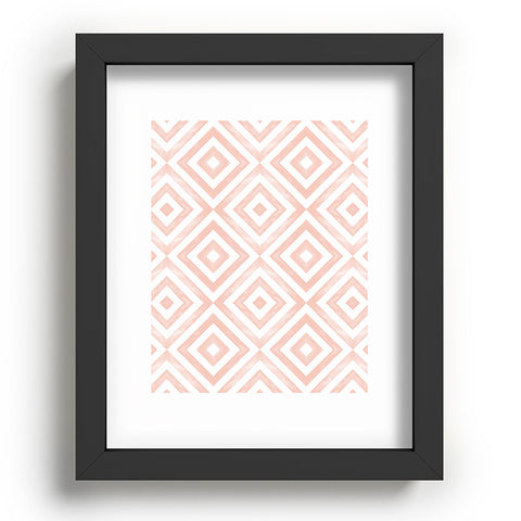 Little Arrow Design Co watercolor diamonds in pink Recessed Framing Rectangle