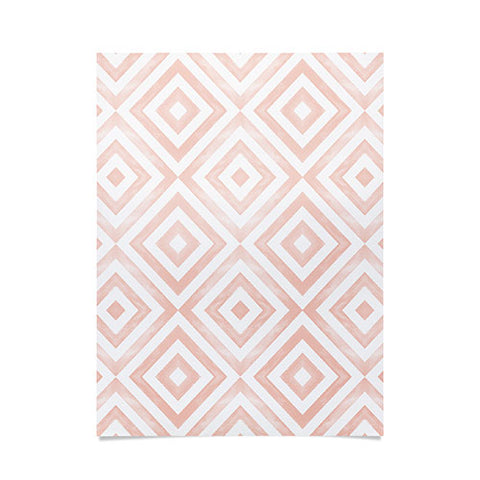 Little Arrow Design Co watercolor diamonds in pink Poster