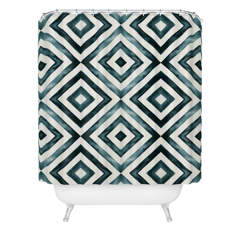 Little Arrow Design Co watercolor diamonds Shower Curtain