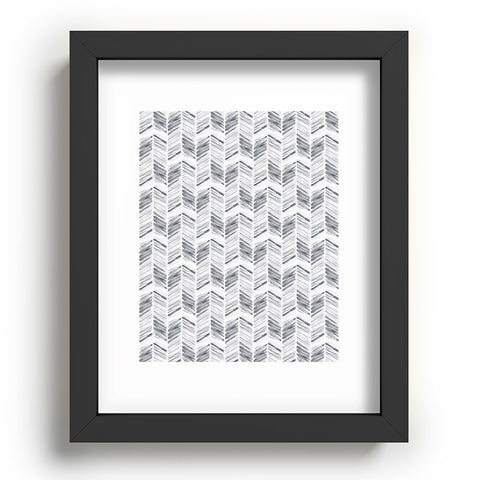 Little Arrow Design Co watercolor feather in grey Recessed Framing Rectangle