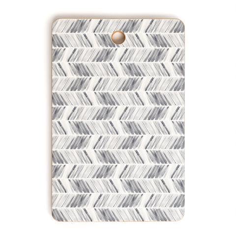 Little Arrow Design Co watercolor feather in grey Cutting Board Rectangle