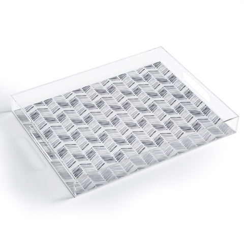 Little Arrow Design Co watercolor feather in grey Acrylic Tray