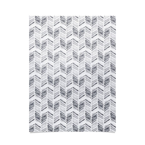 Little Arrow Design Co watercolor feather in grey Poster