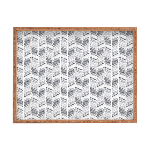 Little Arrow Design Co watercolor feather in grey Rectangular Tray