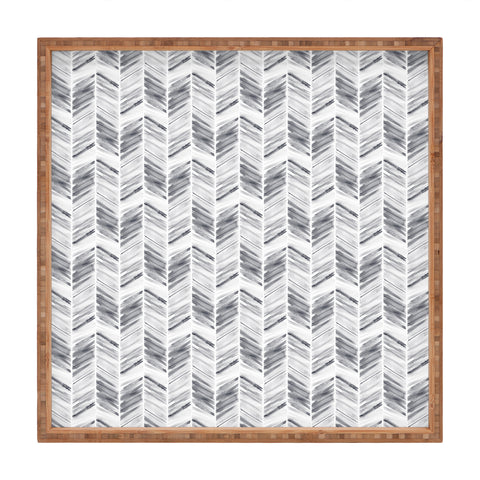 Little Arrow Design Co watercolor feather in grey Square Tray