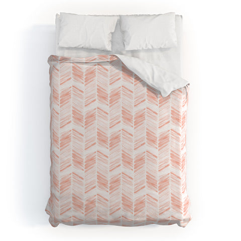 Little Arrow Design Co watercolor feather in pink Duvet Cover