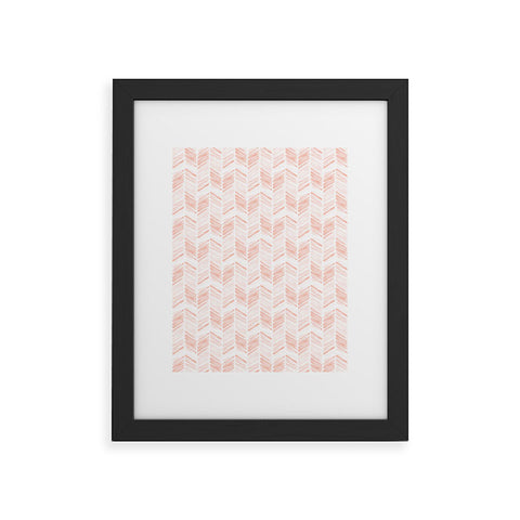 Little Arrow Design Co watercolor feather in pink Framed Art Print