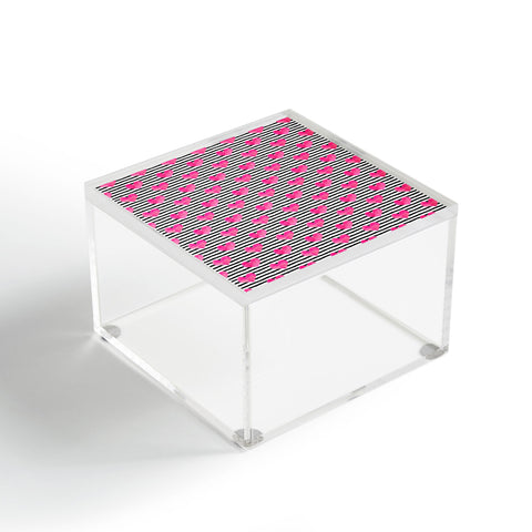 Little Arrow Design Co watercolor hearts on stripes Acrylic Box