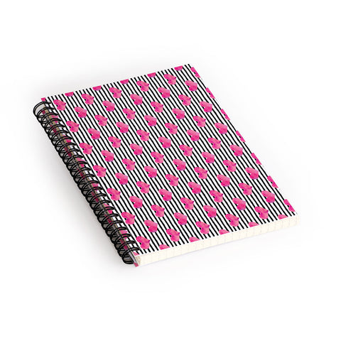 Little Arrow Design Co watercolor hearts on stripes Spiral Notebook