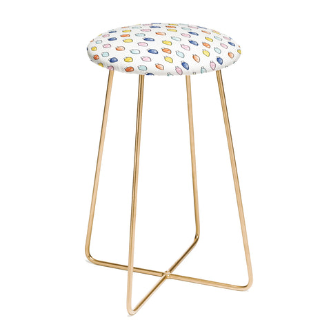 Little Arrow Design Co watercolor holiday lights Counter Stool