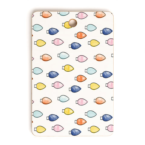 Little Arrow Design Co watercolor holiday lights Cutting Board Rectangle