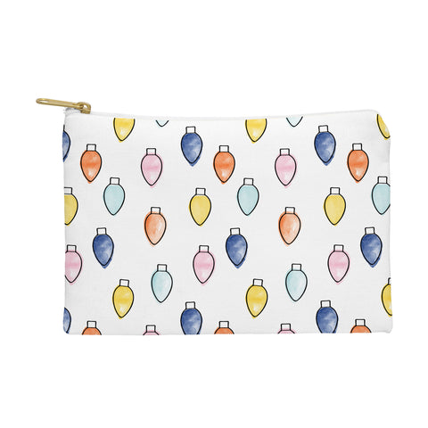 Little Arrow Design Co watercolor holiday lights Pouch