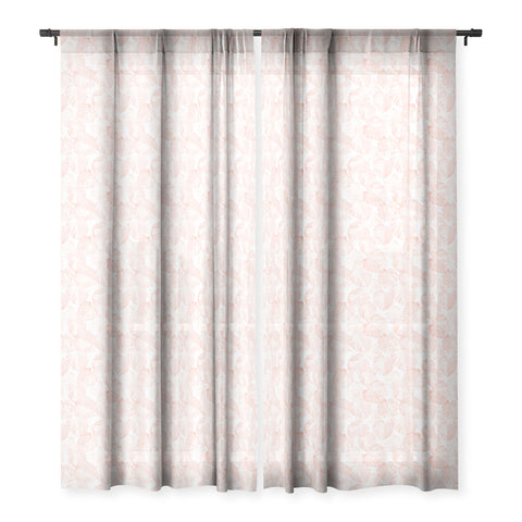 Little Arrow Design Co watercolor monstera in dusty pink Sheer Window Curtain