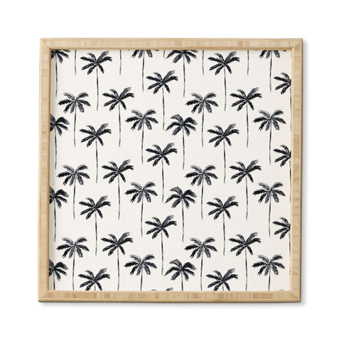 Little Arrow Design Co watercolor palm tree in black Framed Wall Art