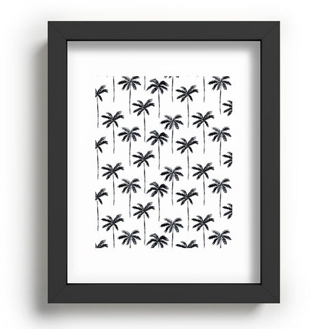 Little Arrow Design Co watercolor palm tree in black Recessed Framing Rectangle