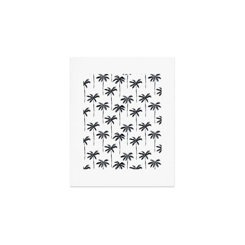 Little Arrow Design Co watercolor palm tree in black Art Print