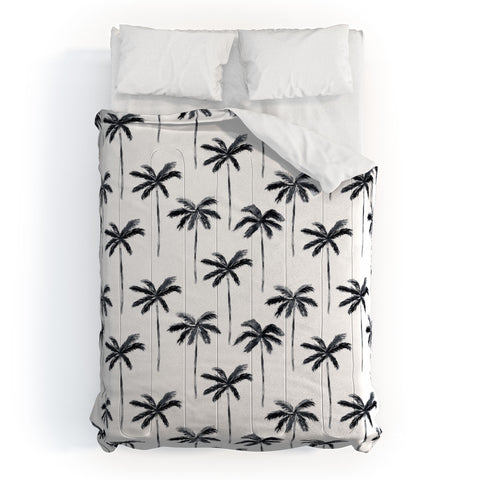 Little Arrow Design Co watercolor palm tree in black Comforter