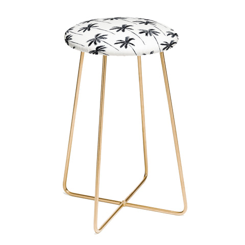 Little Arrow Design Co watercolor palm tree in black Counter Stool