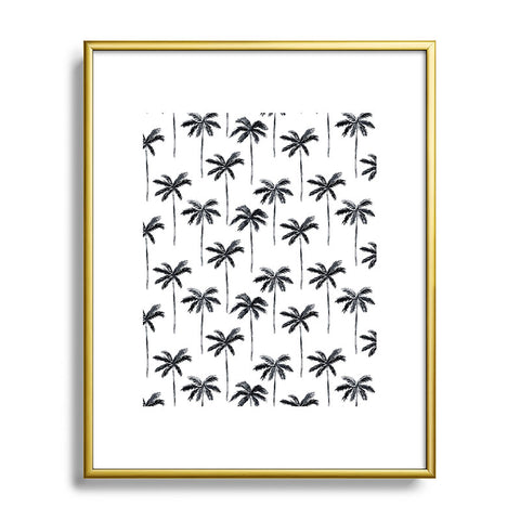 Little Arrow Design Co watercolor palm tree in black Metal Framed Art Print