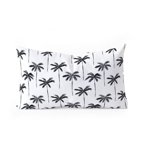 Little Arrow Design Co watercolor palm tree in black Oblong Throw Pillow