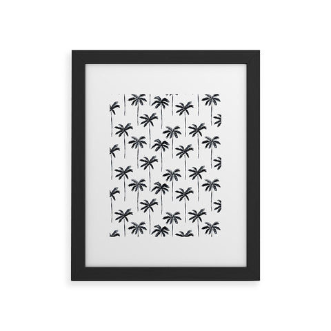 Little Arrow Design Co watercolor palm tree in black Framed Art Print