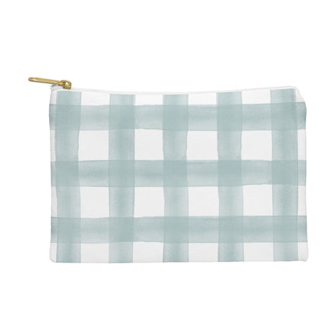 Little Arrow Design Co watercolor plaid dusty blue Pouch