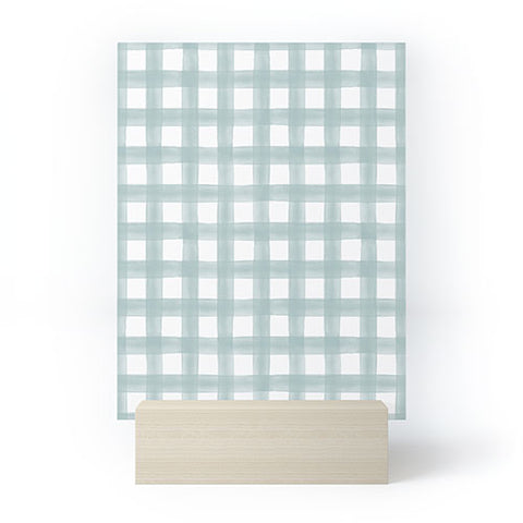 Little Arrow Design Co watercolor plaid dusty blue Mini Art Print