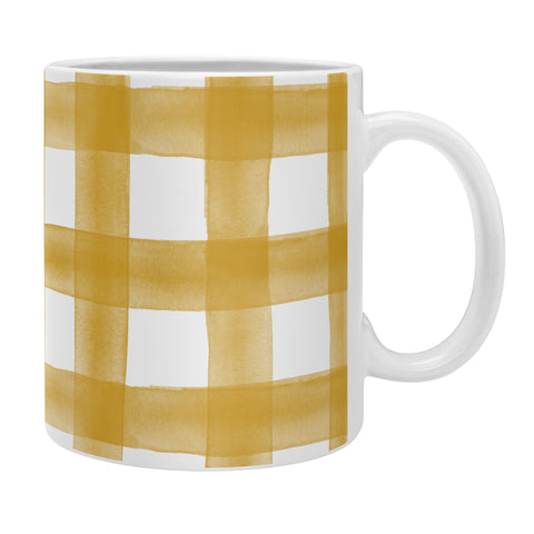 Little Arrow Design Co watercolor plaid gold Coffee Mug