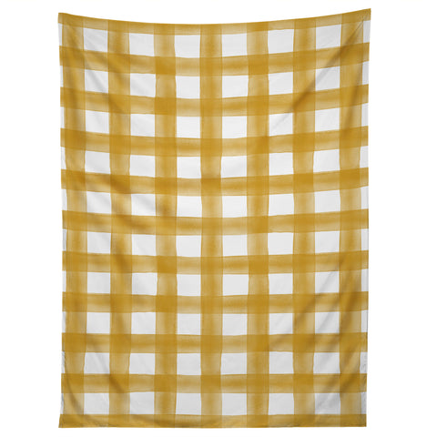 Little Arrow Design Co watercolor plaid gold Tapestry