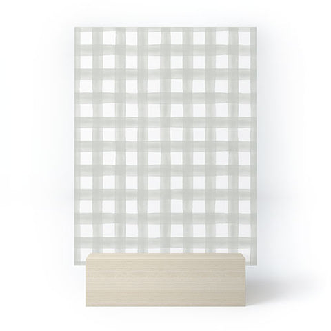 Little Arrow Design Co watercolor plaid light gray Mini Art Print