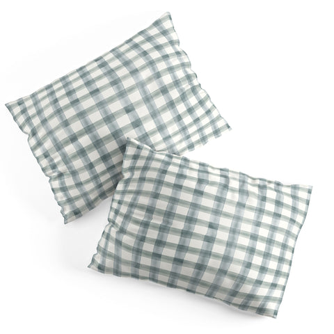 Little Arrow Design Co watercolor plaid muted blue Pillow Shams
