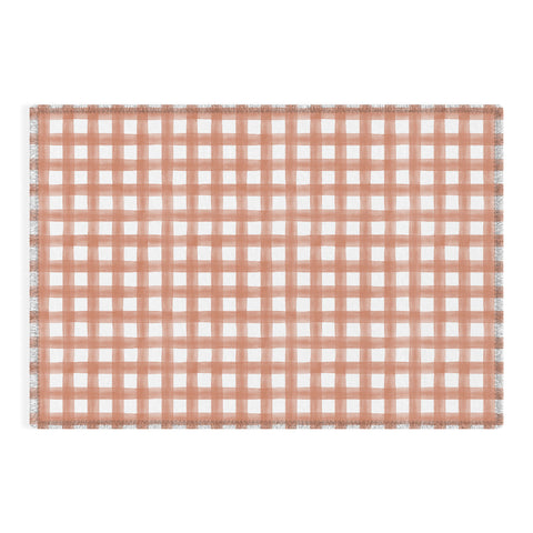 Little Arrow Design Co watercolor plaid terracotta Outdoor Rug