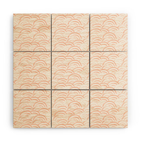 Little Arrow Design Co watercolor rainbow blush Wood Wall Mural