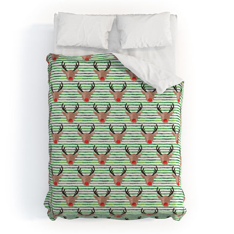 Little Arrow Design Co watercolor rudolf Duvet Cover
