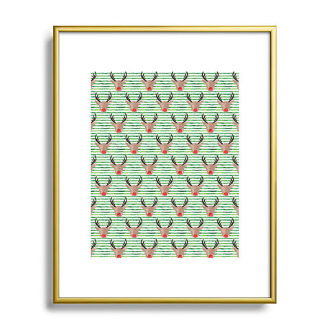 Little Arrow Design Co watercolor rudolf Metal Framed Art Print