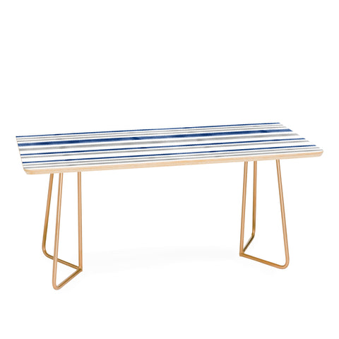 Little Arrow Design Co Watercolor Stripes Grey Blue Coffee Table