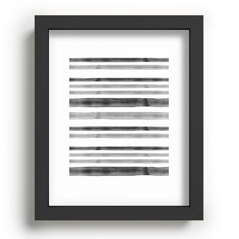 Little Arrow Design Co Watercolor Stripes in Grey Recessed Framing Rectangle