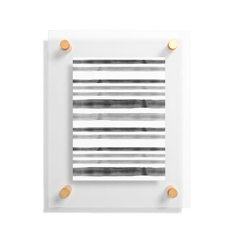 Little Arrow Design Co Watercolor Stripes in Grey Floating Acrylic Print