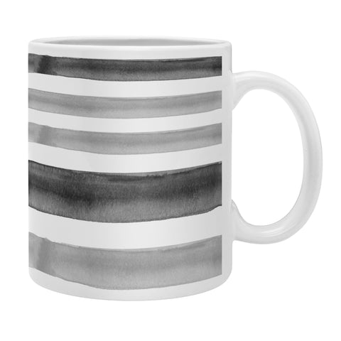Little Arrow Design Co Watercolor Stripes in Grey Coffee Mug