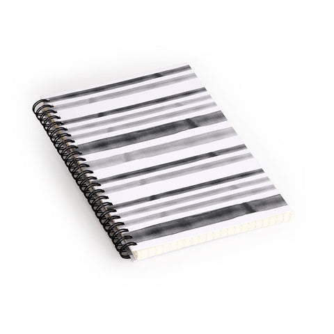 Little Arrow Design Co Watercolor Stripes in Grey Spiral Notebook