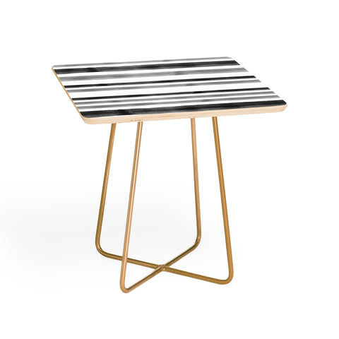 Little Arrow Design Co Watercolor Stripes in Grey Side Table