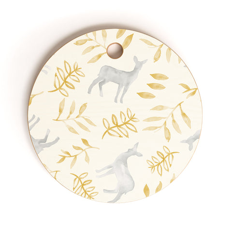 Little Arrow Design Co watercolor woodland Cutting Board Round