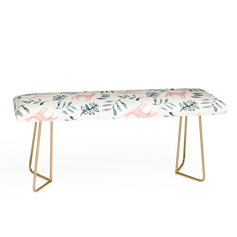 Little Arrow Design Co watercolor woodland in pink Bench
