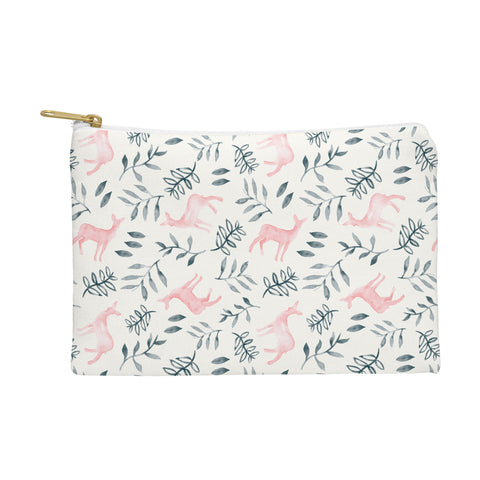 Little Arrow Design Co watercolor woodland in pink Pouch