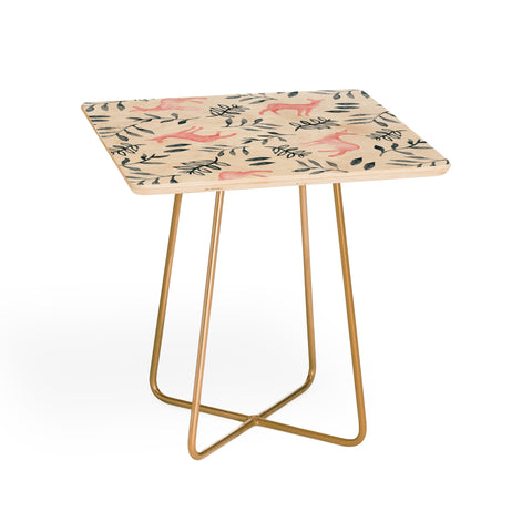 Little Arrow Design Co watercolor woodland in pink Side Table